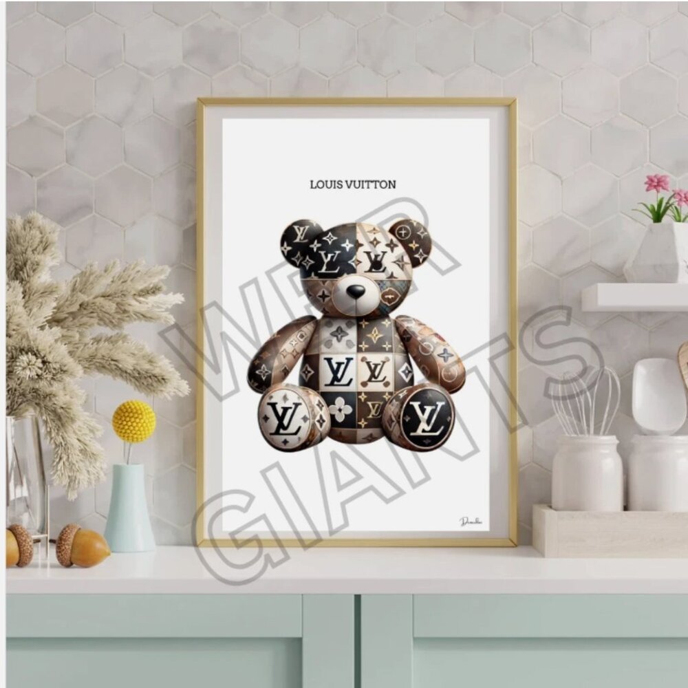 Louis Vuitton Teddy Bear 11x17 Art Print (Luxury Prints, Artwork, Home decor)